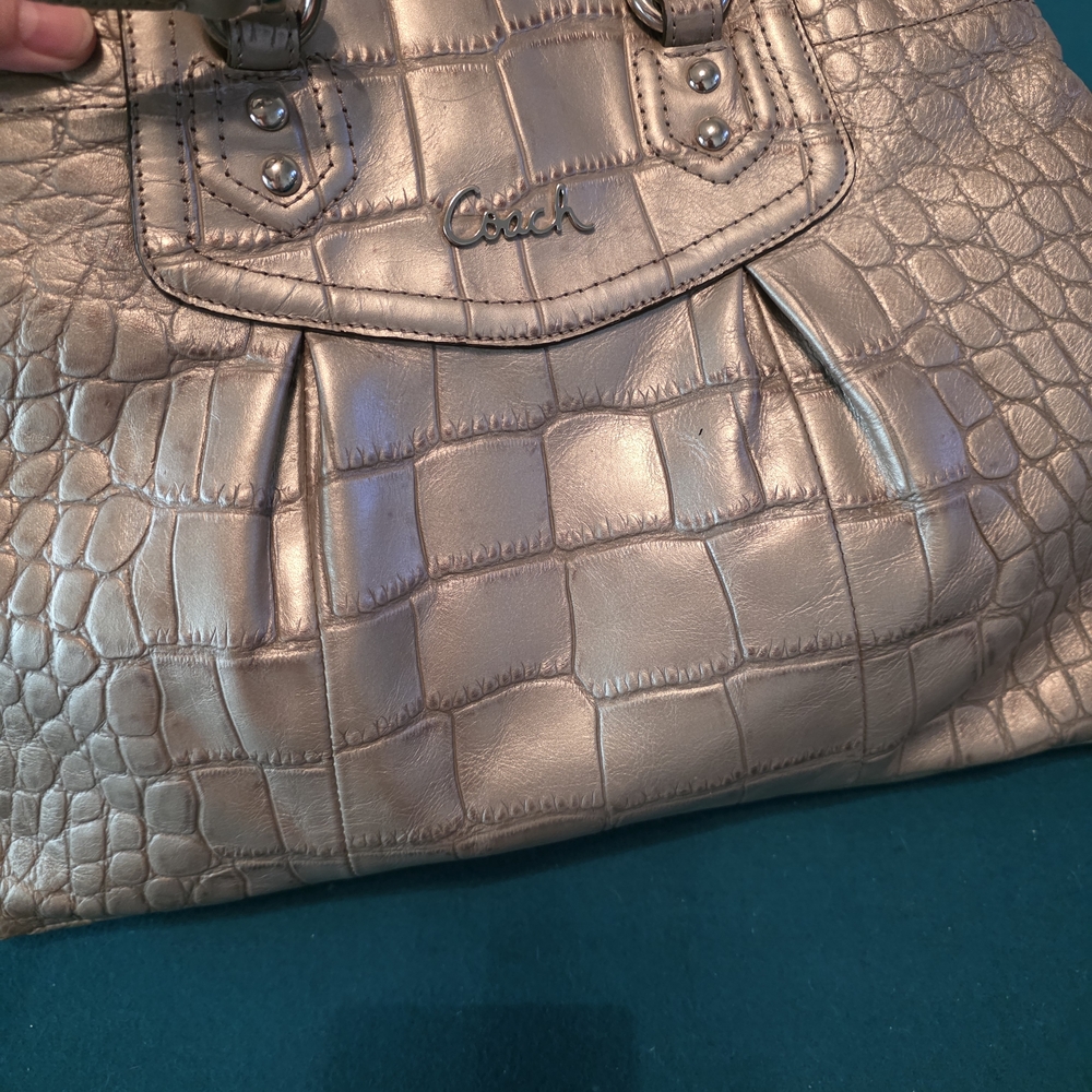 Coach Silver Croc-Embossed Women's Bag